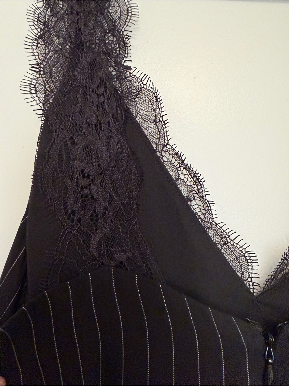 All Saints Skylar Lace-Trim Pinstripe Midi Dress - Picture 6 of 8